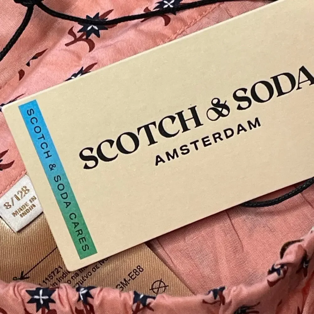 Scotch & Soda All over Print Pinafore Girl's Sundress size 8 NEW